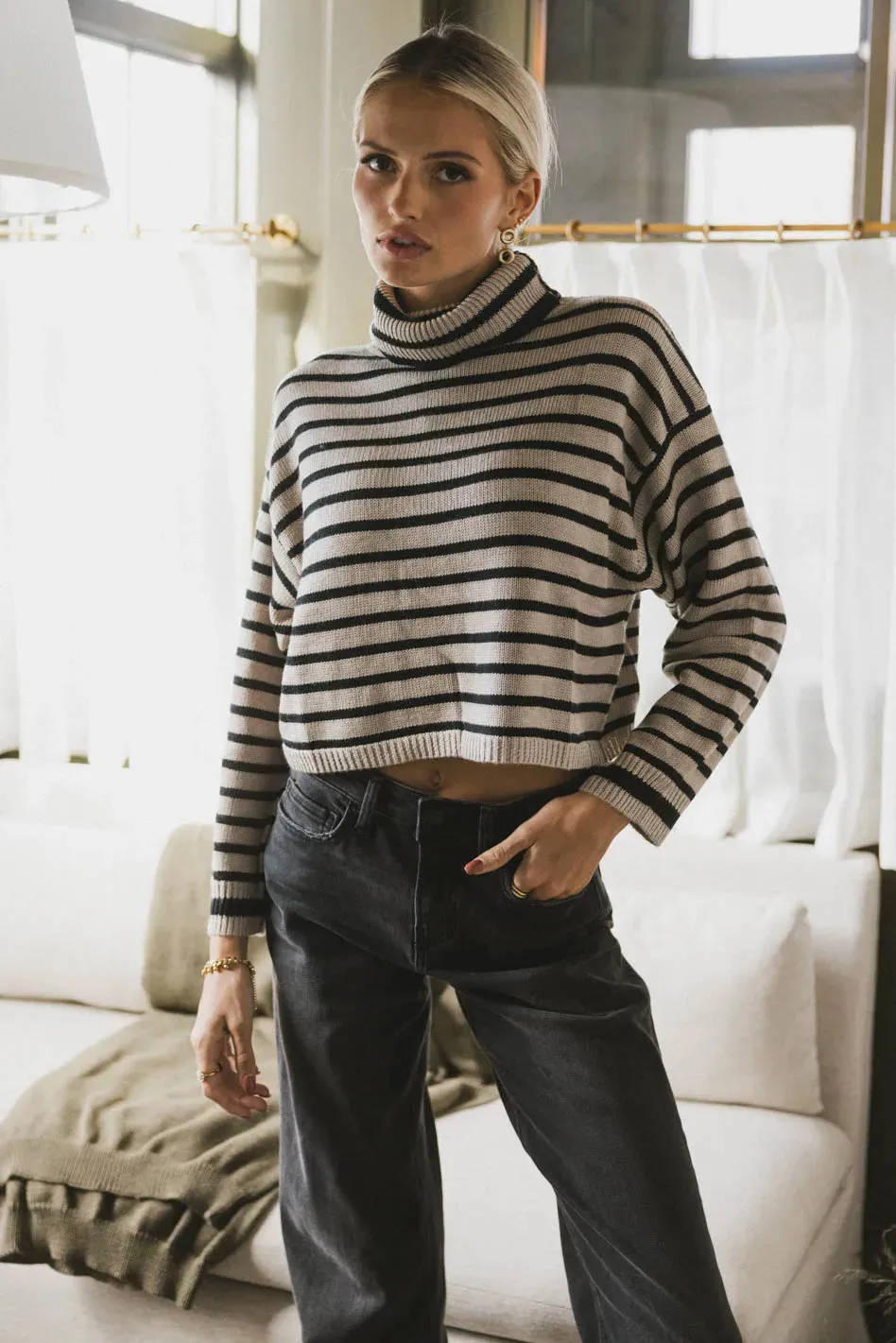 Miya Striped Turtleneck Sweater - FINAL SALE sold by bohme product image thumbnail 5