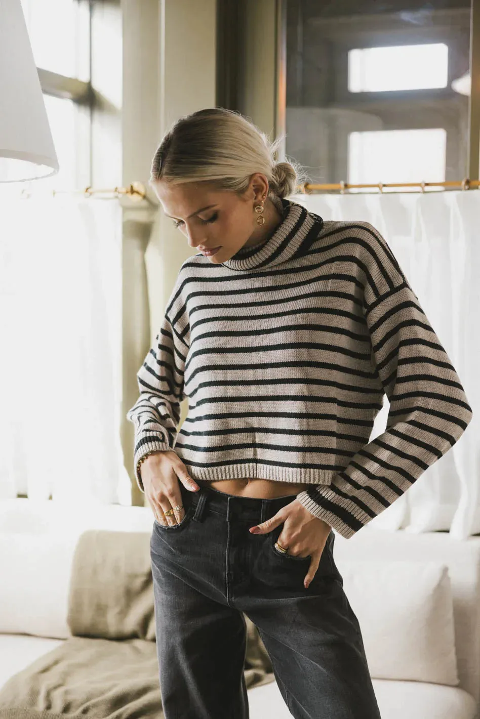 Miya Striped Turtleneck Sweater - FINAL SALE sold by bohme product image thumbnail 2