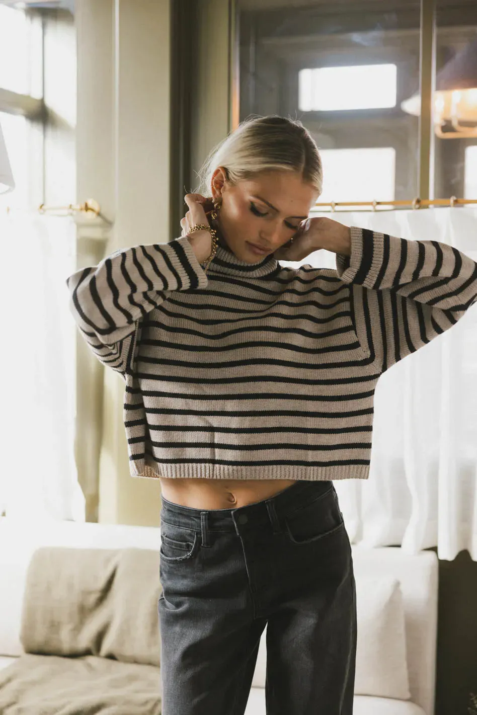 Miya Striped Turtleneck Sweater - FINAL SALE sold by bohme product image thumbnail 3