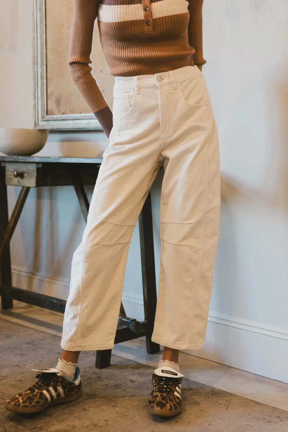Lisette Barrel Jean in Ivory Courduroy - FINAL SALE sold by bohme product image thumbnail 2