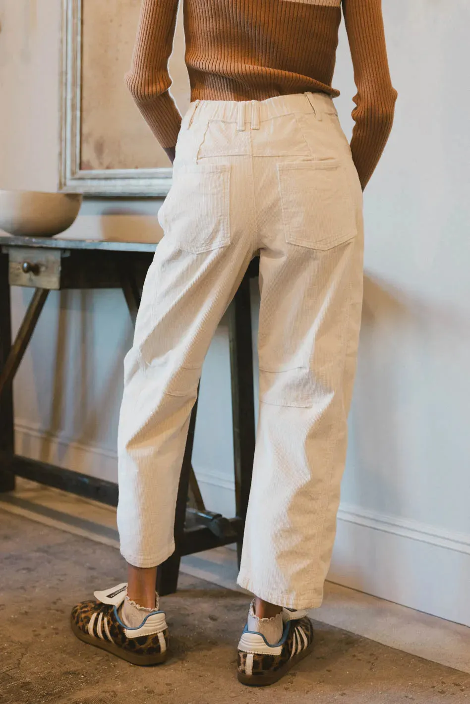 Lisette Barrel Jean in Ivory Courduroy - FINAL SALE sold by bohme product image thumbnail 3