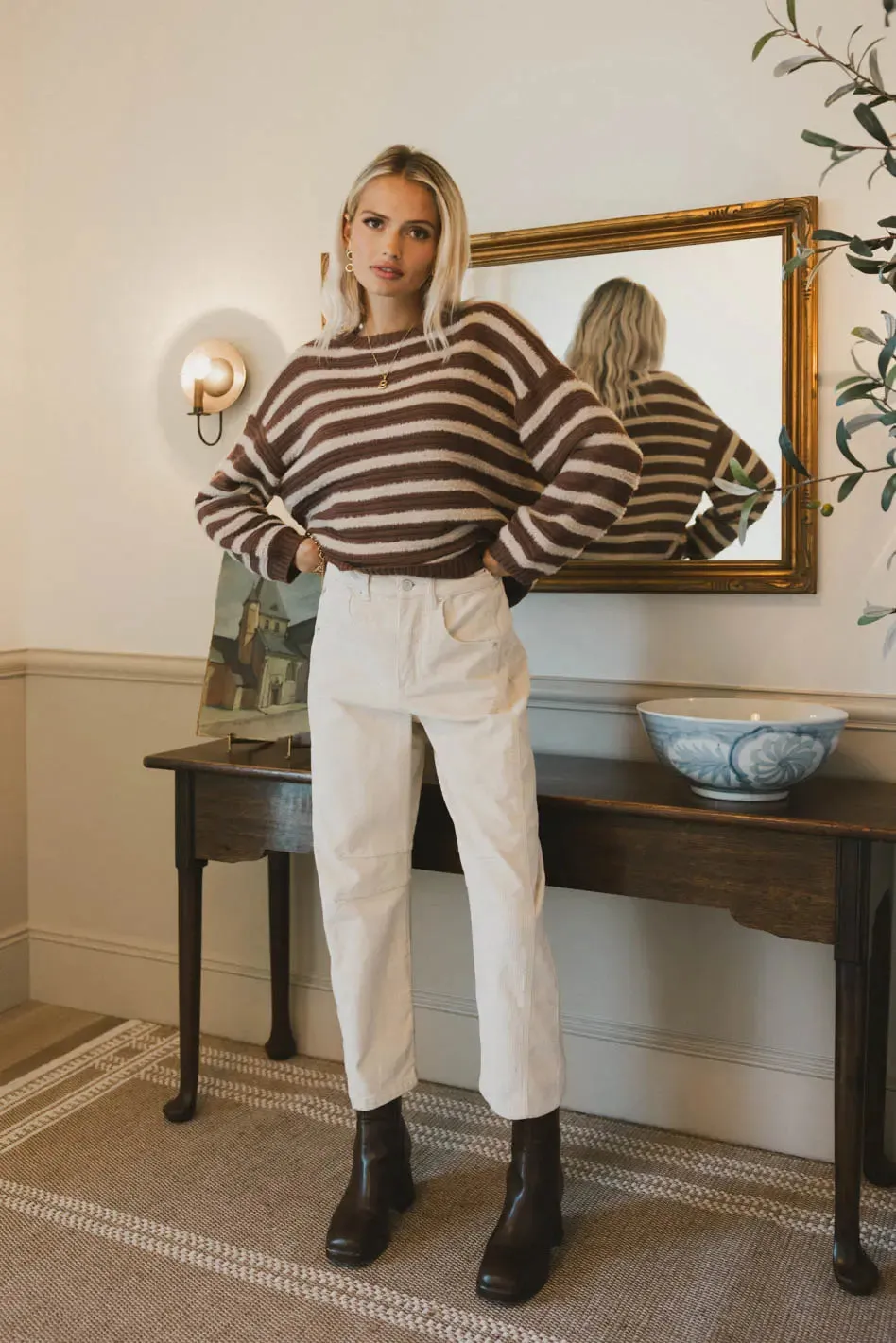 Lisette Barrel Jean in Ivory Courduroy - FINAL SALE sold by bohme