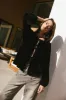 Lucie Peplum Tie Blouse in Black - FINAL SALE sold by bohme