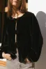 Lucie Peplum Tie Blouse in Black - FINAL SALE sold by bohme