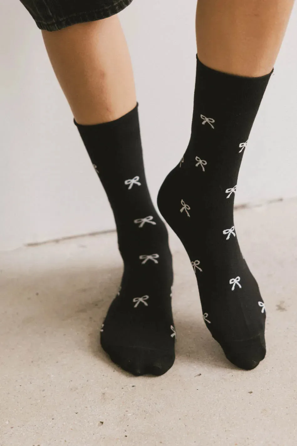 Clarissa Bow Socks in Black sold by bohme product image thumbnail 2