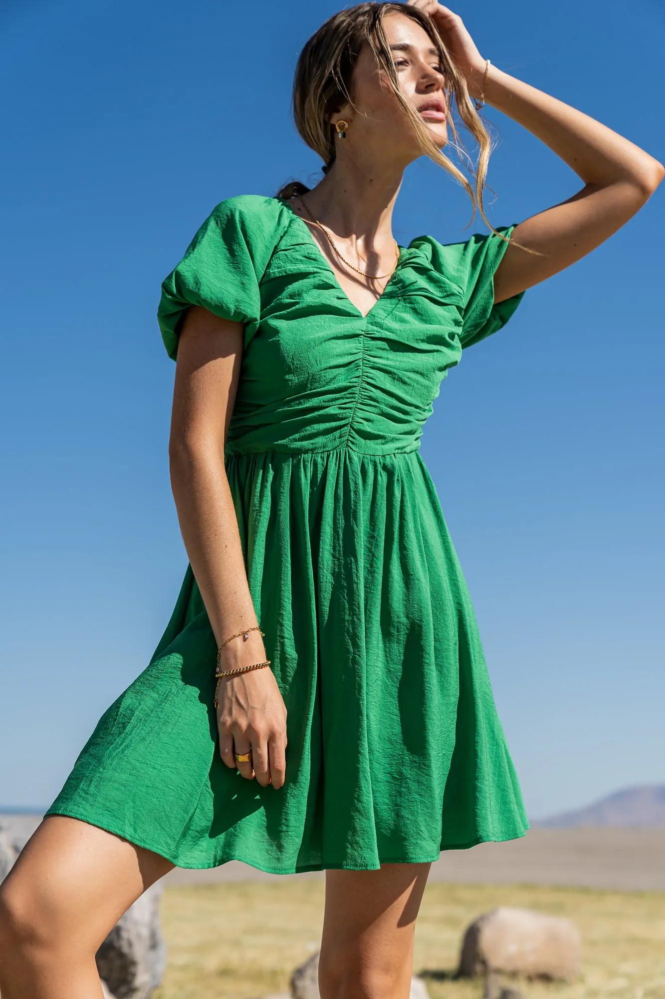Yani Mini Dress in Green - FINAL SALE sold by bohme