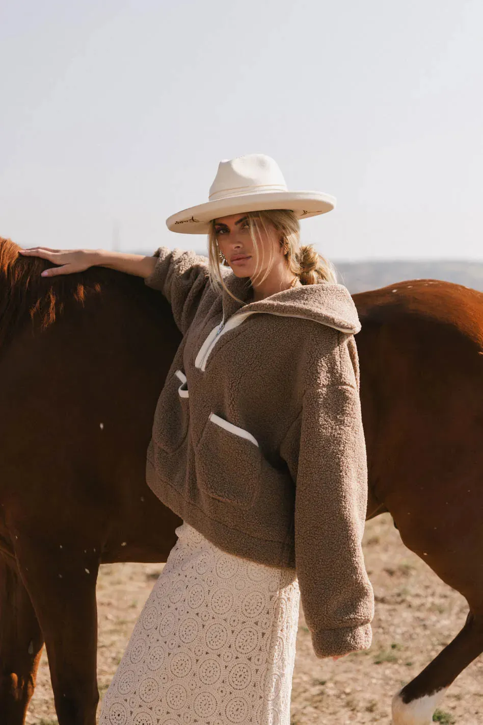 Nora Fleece Pullover in Brown - FINAL SALE sold by bohme