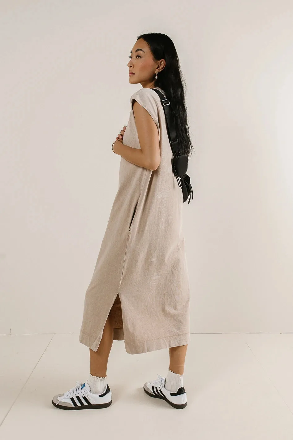 Shelese T-Shirt Dress in Tan - FINAL SALE sold by bohme product image thumbnail 5