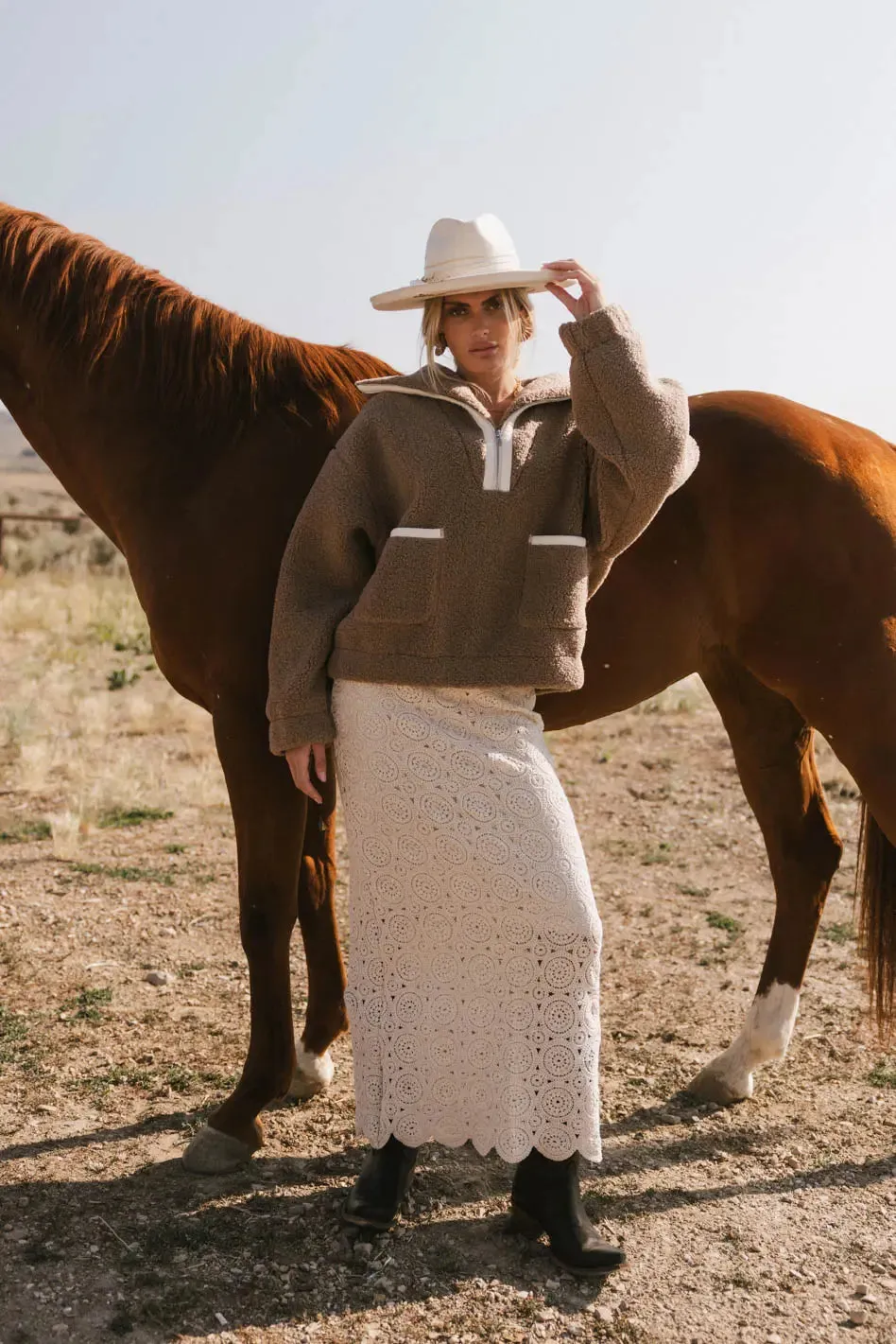 Nora Fleece Pullover in Brown - FINAL SALE sold by bohme product image thumbnail 4