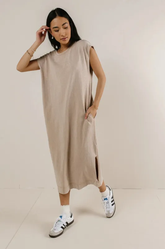 Shelese T-Shirt Dress in Tan - FINAL SALE sold by bohme