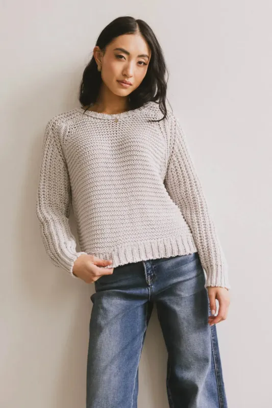 Juniper Textured Sweater in Grey - FINAL SALE sold by bohme