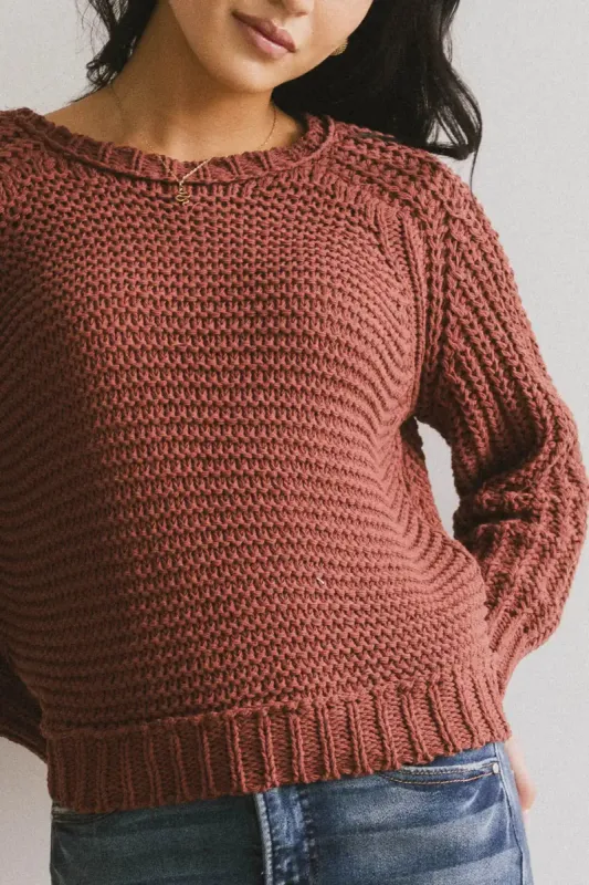 Juniper Textured Sweater in Berry - FINAL SALE sold by bohme