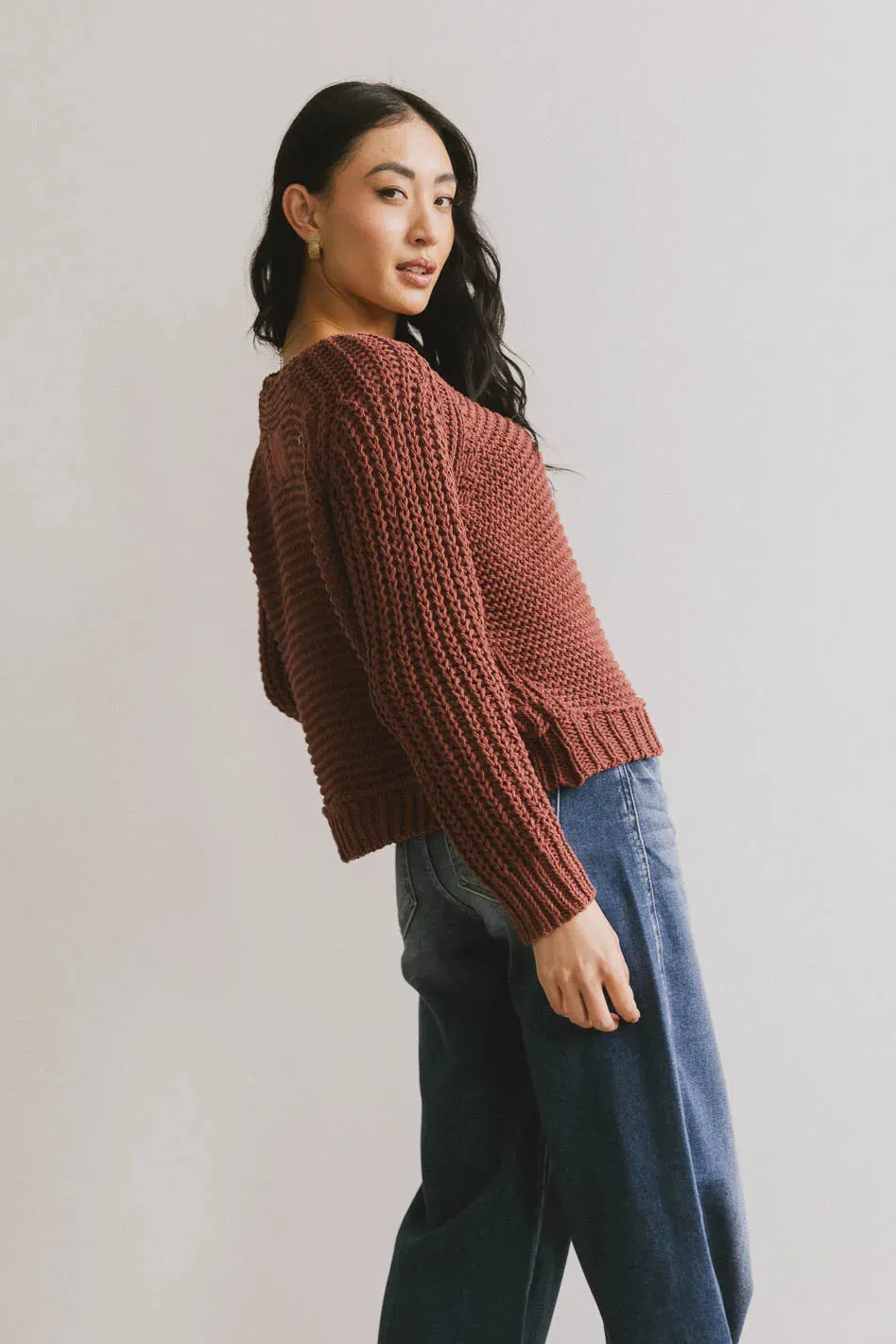 Juniper Textured Sweater in Berry - FINAL SALE sold by bohme product image thumbnail 5