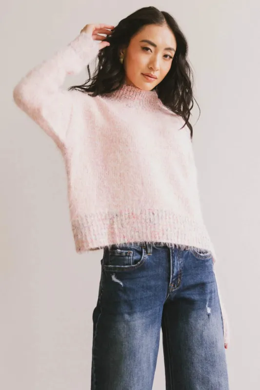 Carla Fuzzy Knit Sweater in Pink - FINAL SALE sold by bohme