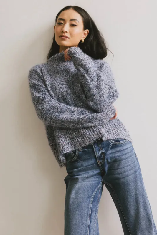 Carla Fuzzy Knit Sweater in Blue - FINAL SALE sold by bohme