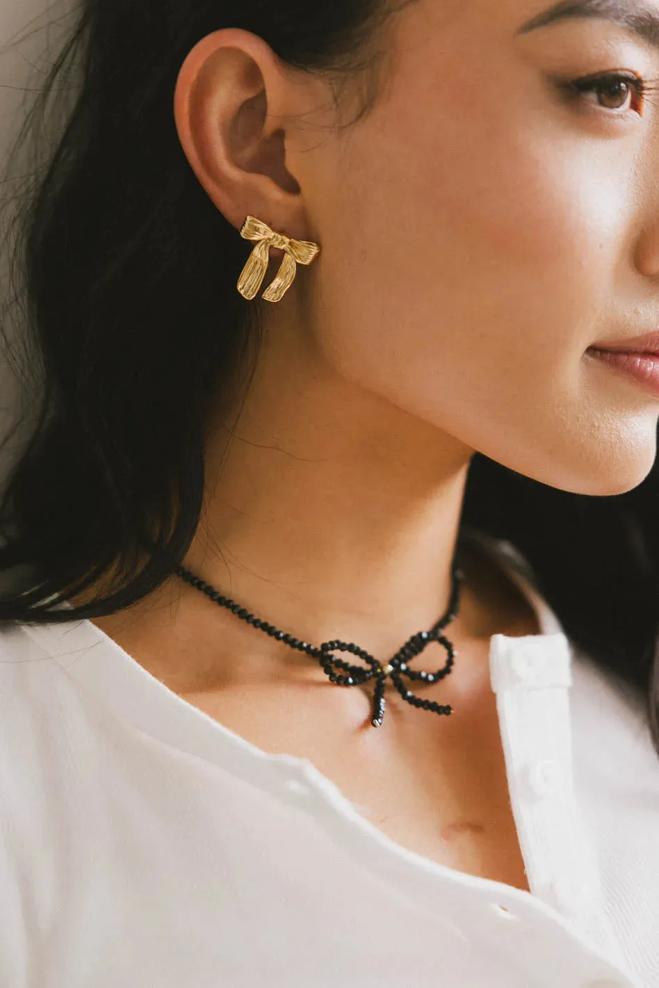 Beaded Bow Choker in Black - FINAL SALE sold by bohme product image thumbnail 2