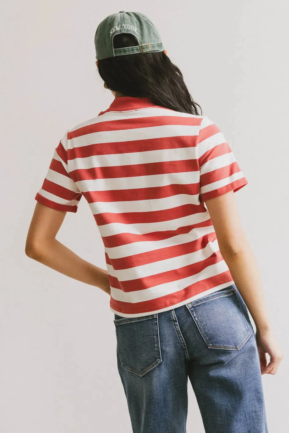 Grenna Striped Top in Red - FINAL SALE sold by bohme product image thumbnail 4