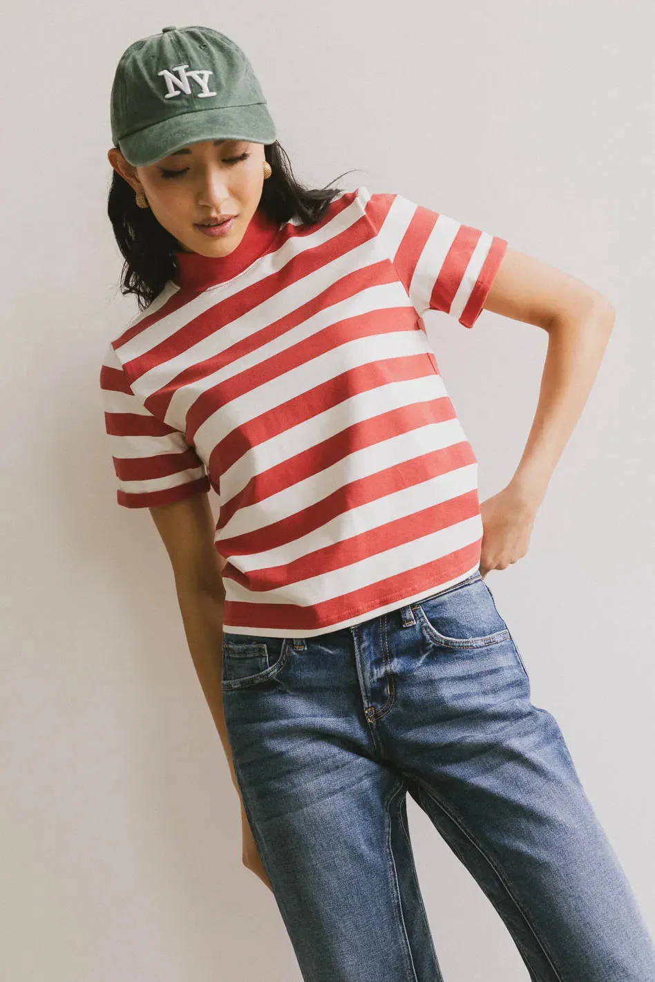 Grenna Striped Top in Red - FINAL SALE sold by bohme product image thumbnail 5