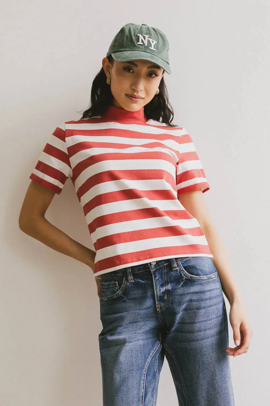Grenna Striped Top in Red - FINAL SALE sold by bohme product image thumbnail 2