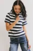 Grenna Striped Top in Navy - FINAL SALE sold by bohme