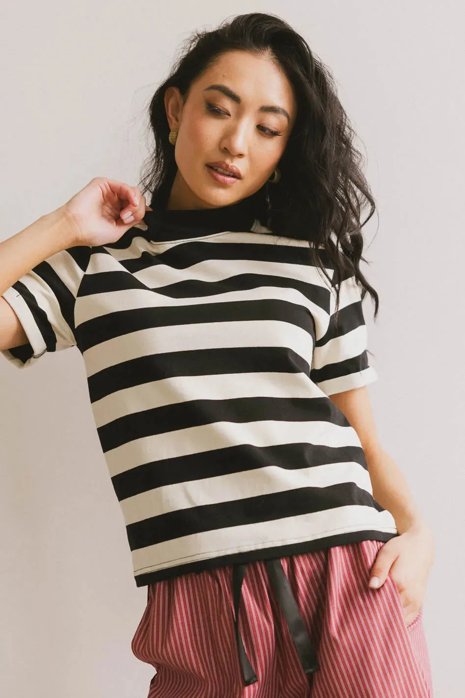 Grenna Striped Top in Black - FINAL SALE sold by bohme product image thumbnail 4