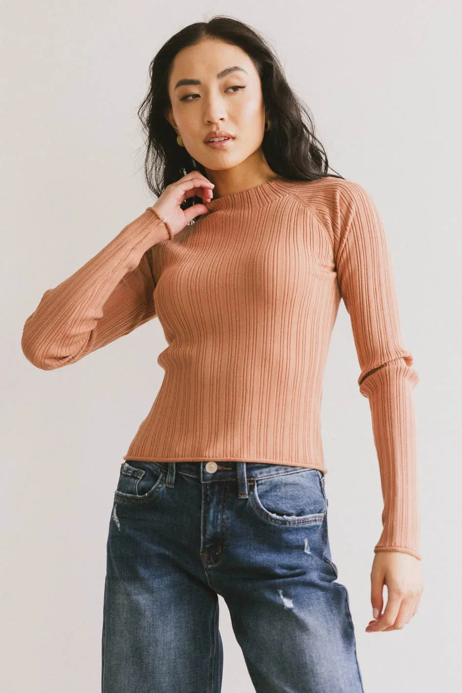 Azizi Ribbed Top in Clay - FINAL SALE sold by bohme product image thumbnail 3