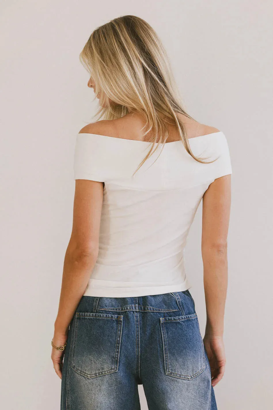 Natalia Ruched Top in White - FINAL SALE sold by bohme product image thumbnail 4