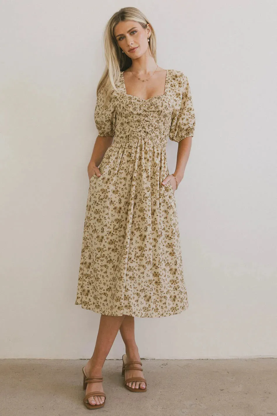 Justine Smocked Midi Dress - FINAL SALE sold by bohme product image thumbnail 3