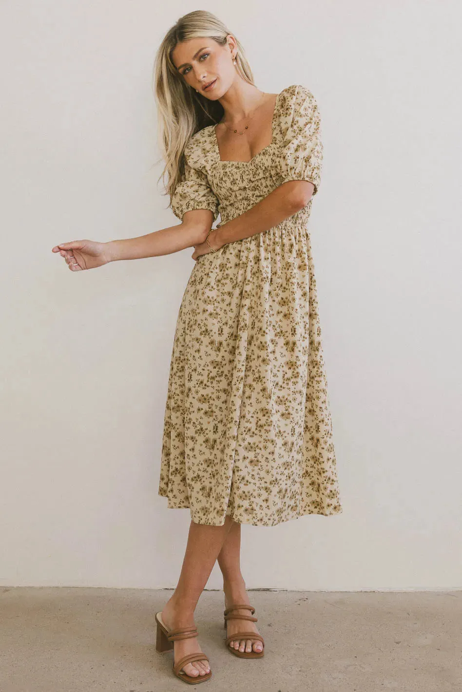 Justine Smocked Midi Dress - FINAL SALE sold by bohme