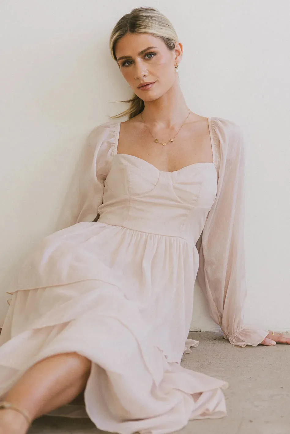 Manning Shimmery Midi Dress in Champagne - FINAL SALE sold by bohme product image thumbnail 4