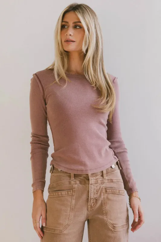 Lexie Ribbed Top in Berry - FINAL SALE sold by bohme