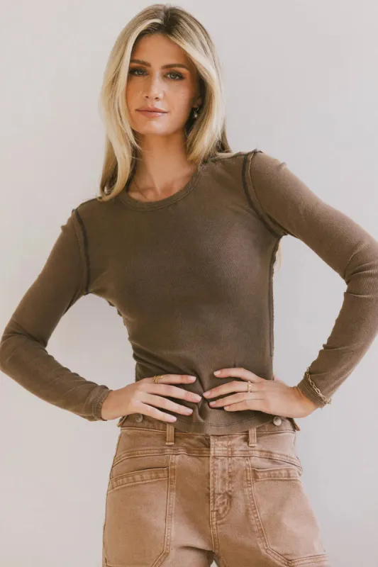 Lexie Ribbed Top in Charcoal - FINAL SALE sold by bohme