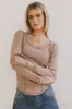Astrid Ribbed Top in Mauve sold by bohme