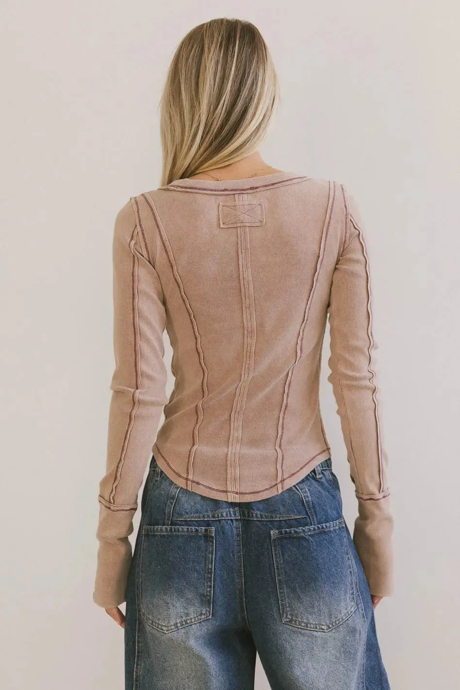 Astrid Ribbed Top in Mauve sold by bohme product image thumbnail 3