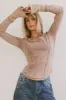 Astrid Ribbed Top in Mauve sold by bohme