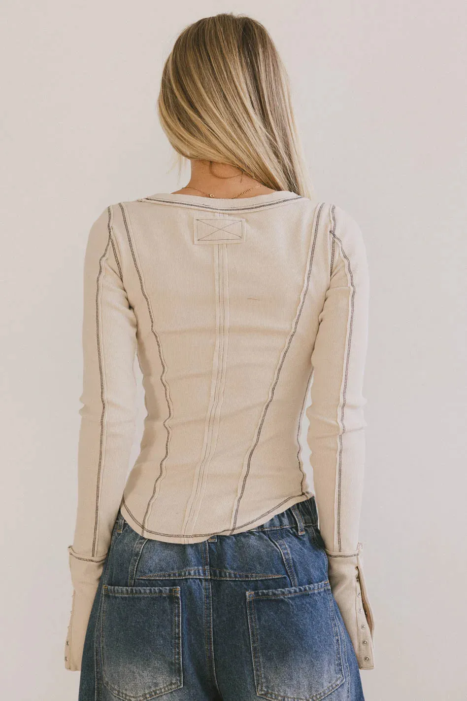 Astrid Ribbed Top in Ecru - FINAL SALE sold by bohme product image thumbnail 2