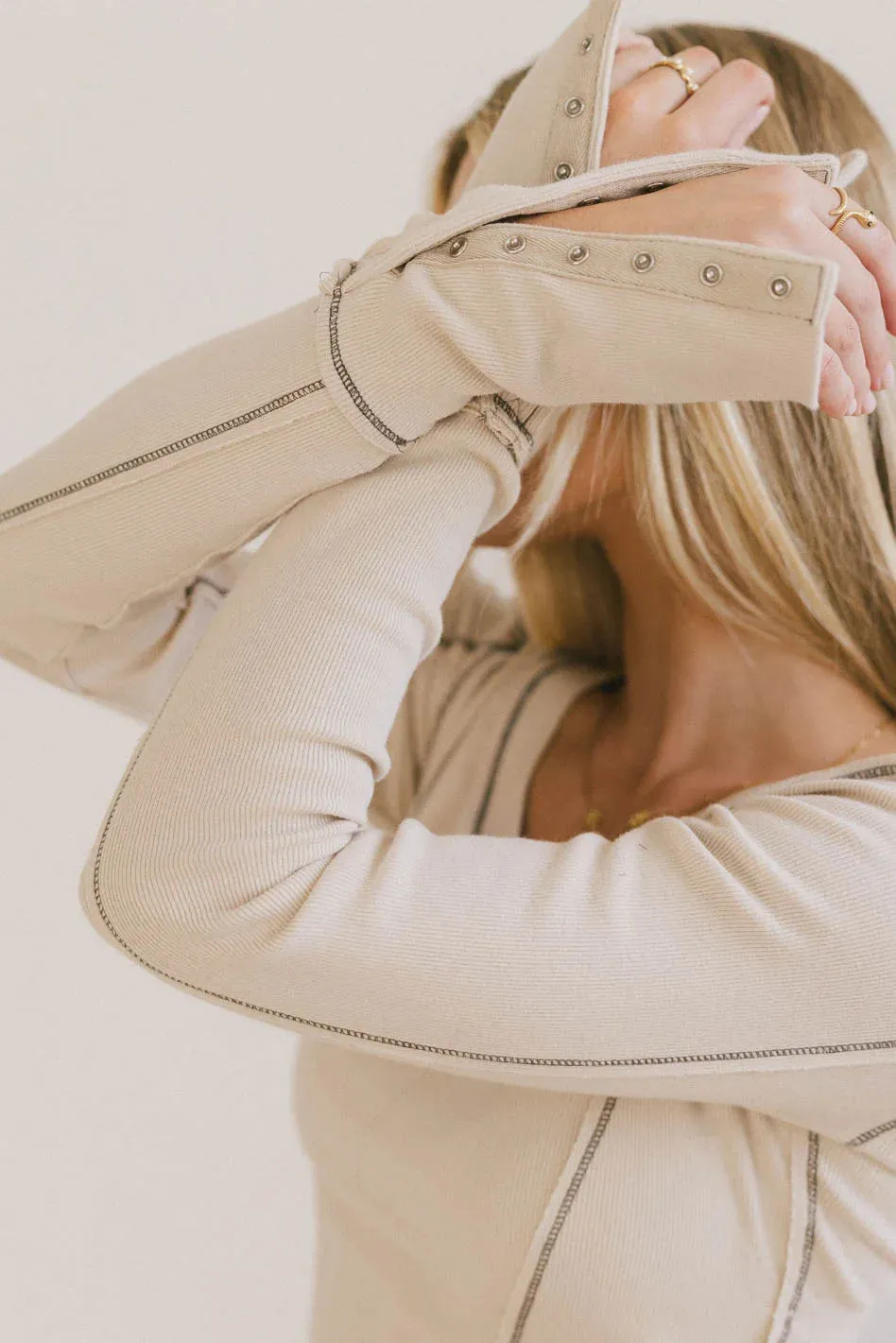 Astrid Ribbed Top in Ecru - FINAL SALE sold by bohme product image thumbnail 4