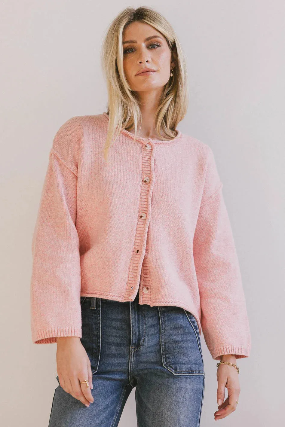 Carlie Knit Cardigan in Pink sold by bohme product image thumbnail 2