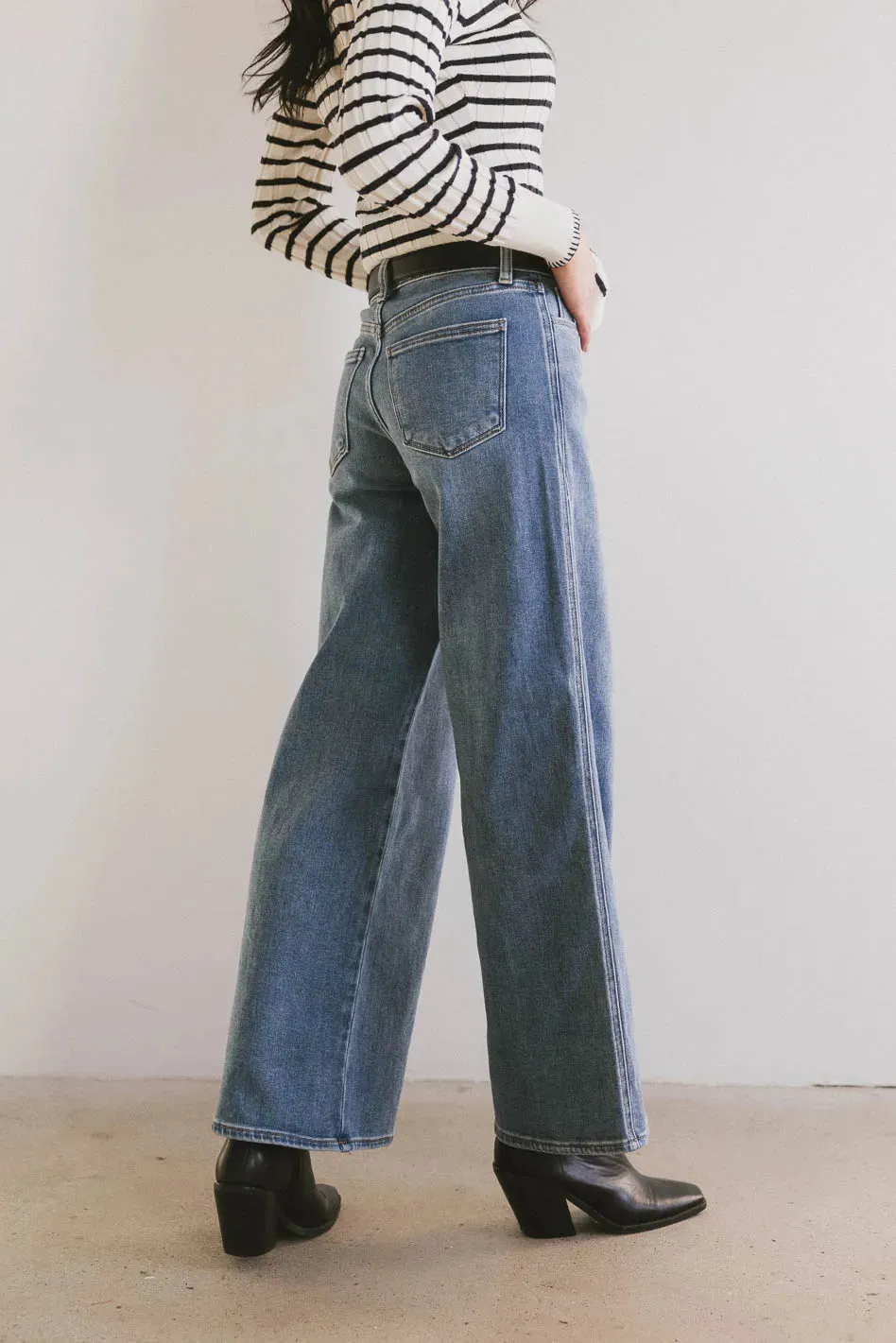 Kate Wide Leg Jeans in Medium Wash - FINAL SALE sold by bohme product image thumbnail 4