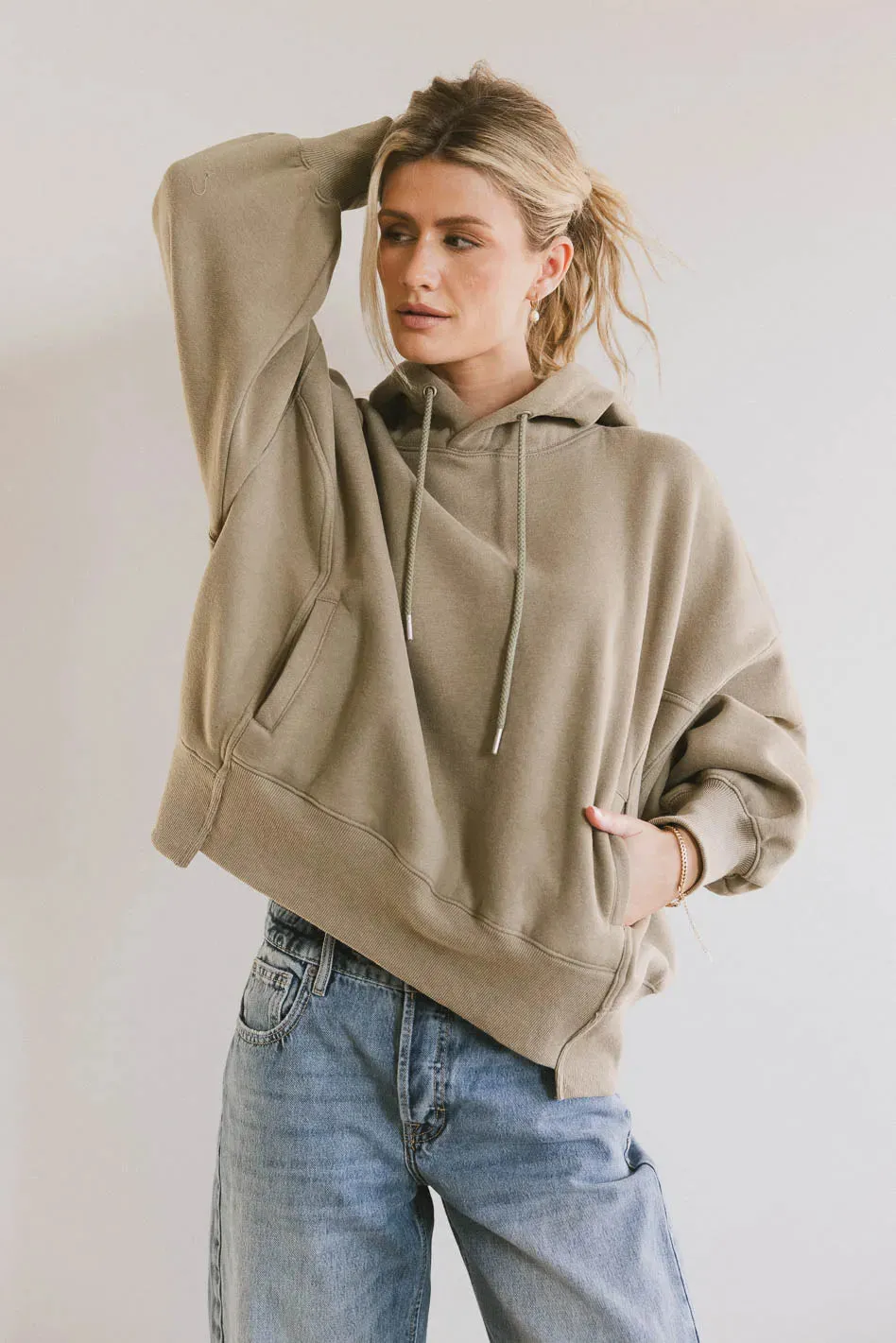 Andie Oversized Hoodie in Sage - FINAL SALE sold by bohme product image thumbnail 5