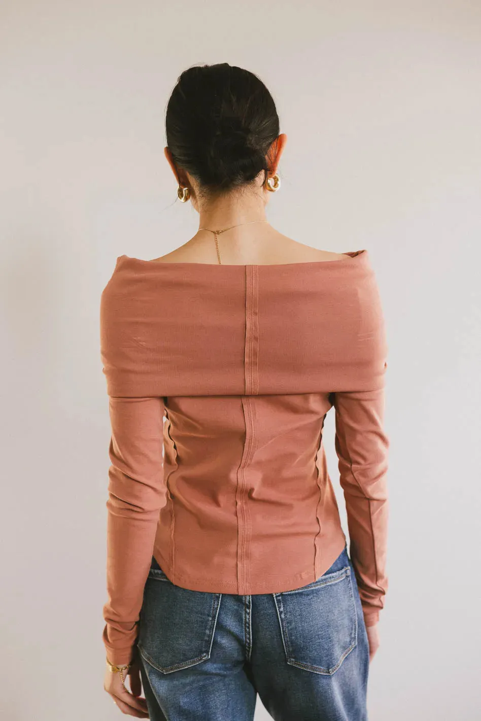 Jessica Bardot Top in Terracotta - FINAL SALE sold by bohme product image thumbnail 2