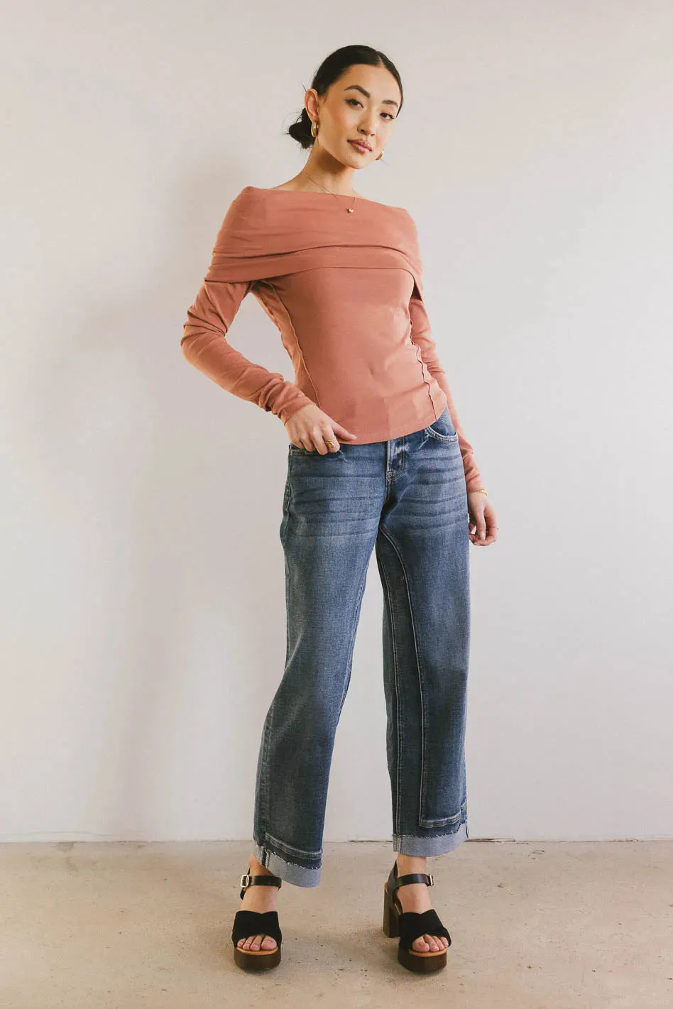 Jessica Bardot Top in Terracotta - FINAL SALE sold by bohme product image thumbnail 5