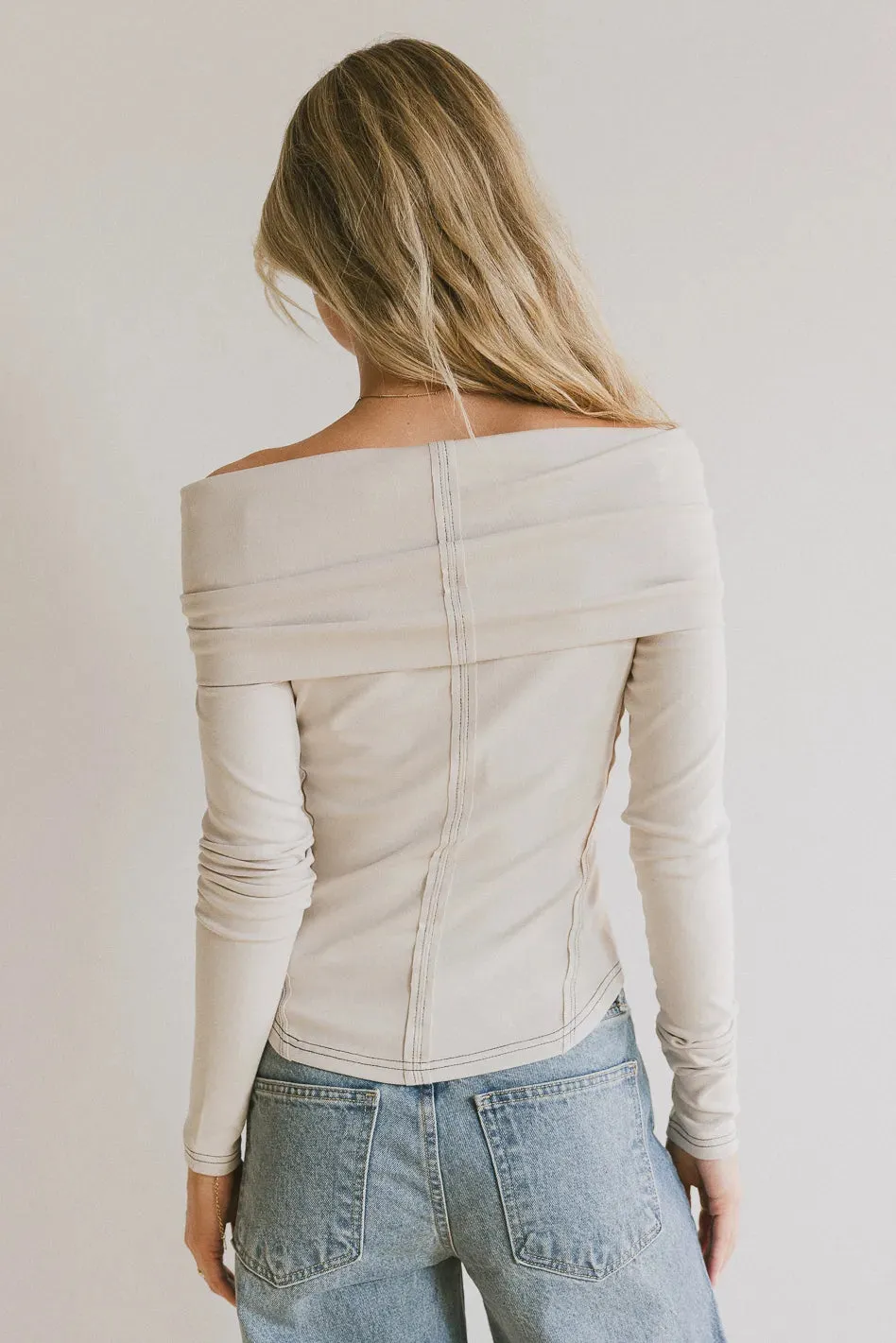 Jessica Bardot Top in Bone - FINAL SALE sold by bohme product image thumbnail 4