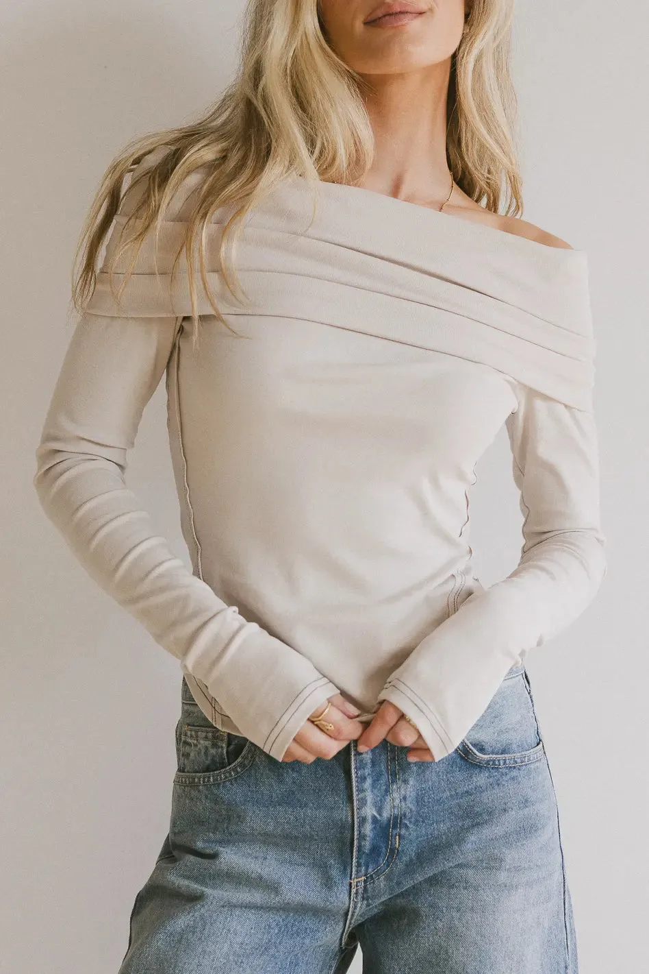 Jessica Bardot Top in Bone - FINAL SALE sold by bohme product image thumbnail 2