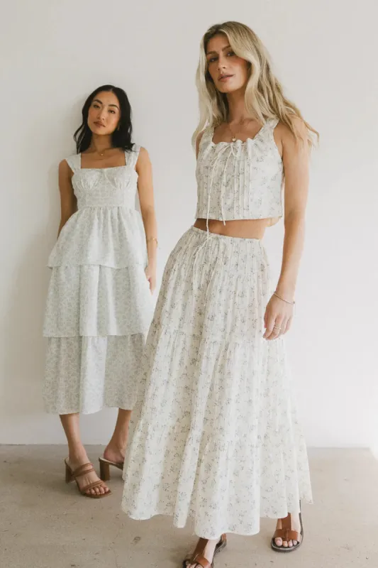 Jenna Floral Midi Skirt sold by bohme