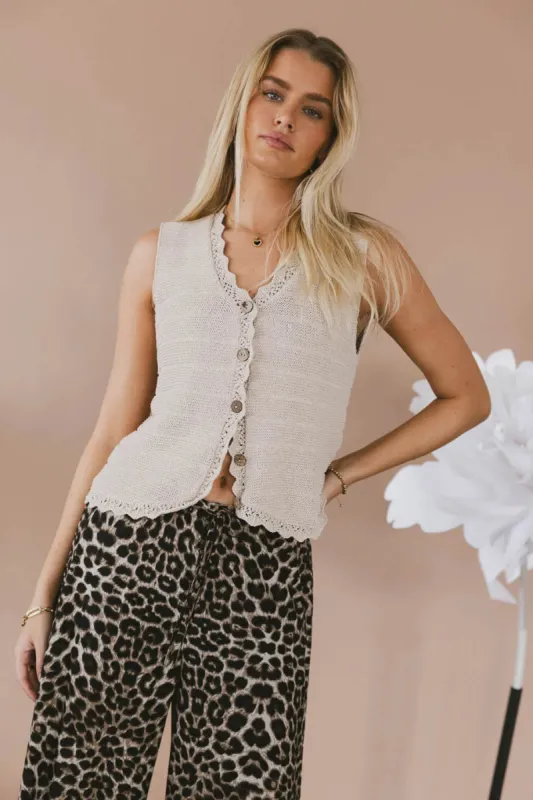 Annie Knit Vest in Oatmeal - FINAL SALE sold by bohme