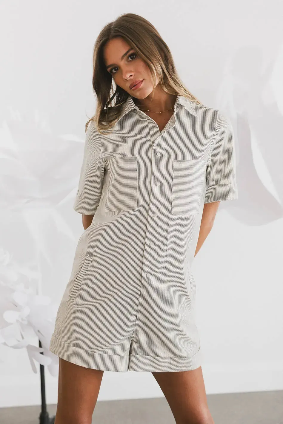 Renley Striped Romper - FINAL SALE sold by bohme product image thumbnail 5