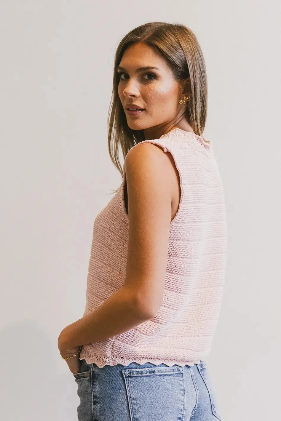 Annie Knit Vest in Blush - FINAL SALE sold by bohme product image thumbnail 4