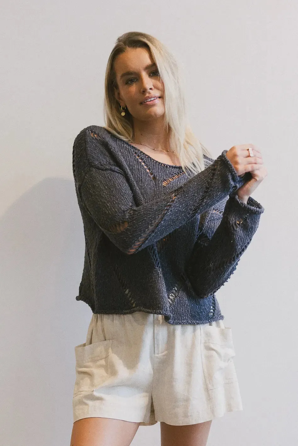 Breezy Knit Sweater in Grey - FINAL SALE sold by bohme product image thumbnail 4