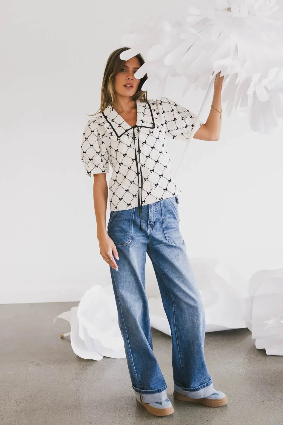 Maia Bow Collared Top - FINAL SALE sold by bohme product image thumbnail 3